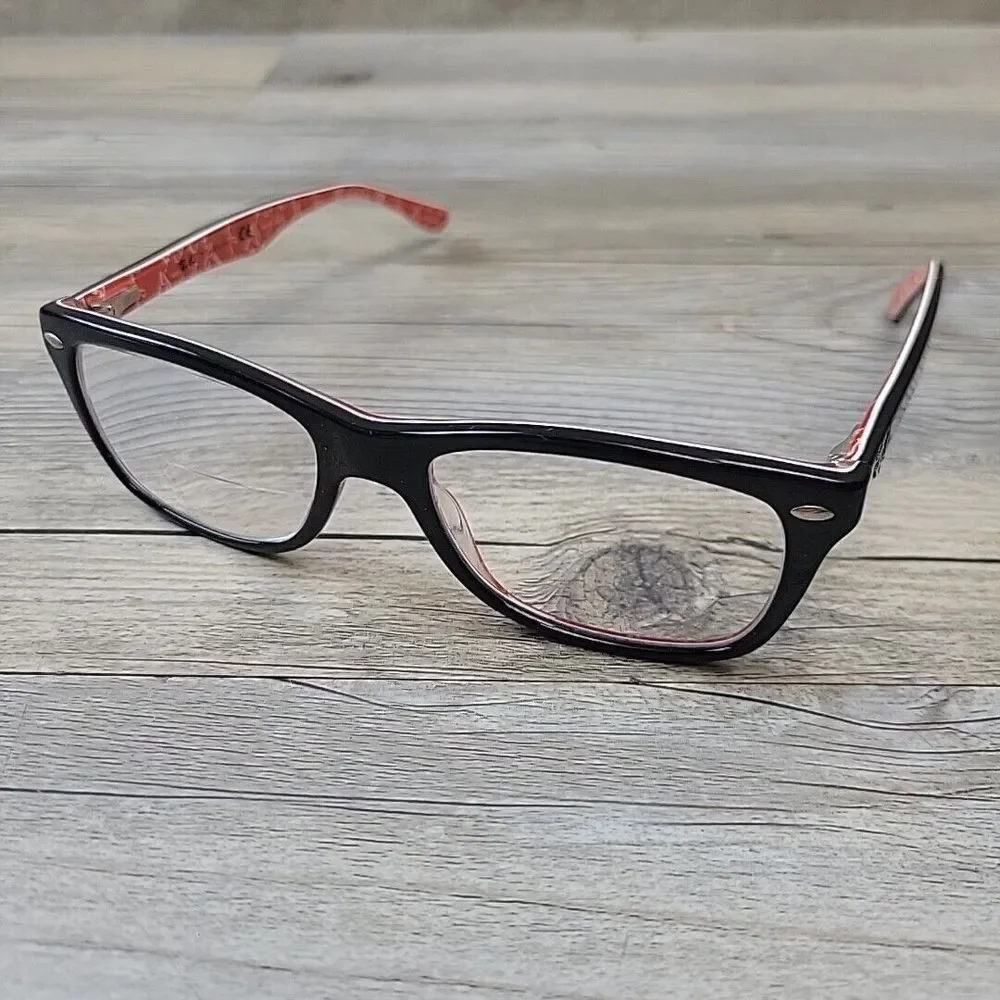 Ray-Ban RB5228 2479 Black/ Red White Logo Eyeglasses FRAMES ONLY 50-17 140